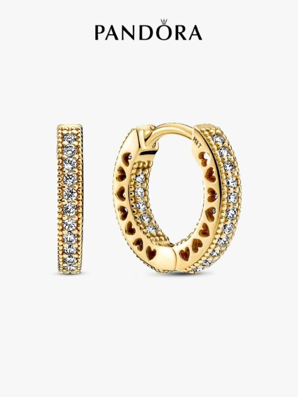 Pandora Pavé Heart Hoop Earrings